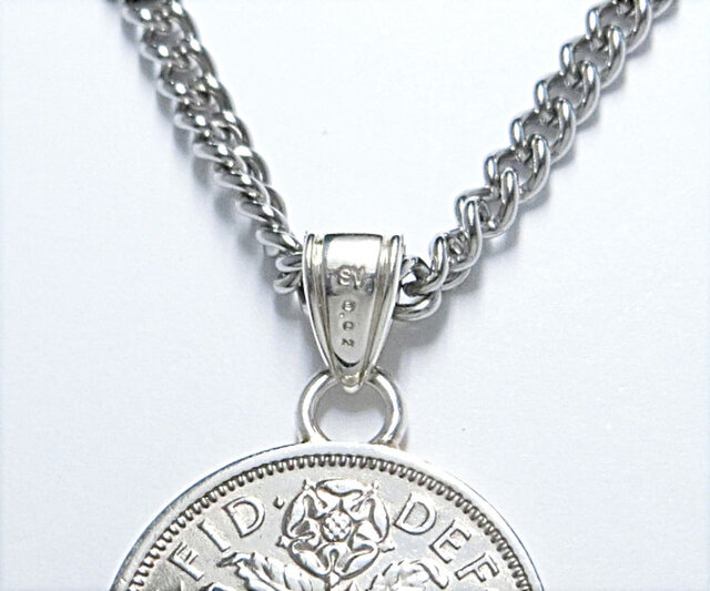 粋な幸運の御守り 天然ブラックダイヤモンド ６ペンスコインネックレス Iichi ハンドメイド クラフト作品 手仕事品の通販