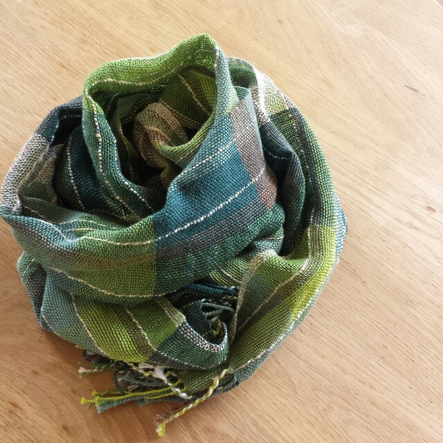 【手織り】コットンとリネンのストール