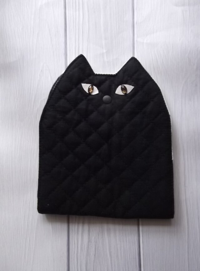 黒猫のマスク仮置き兼マスクケース