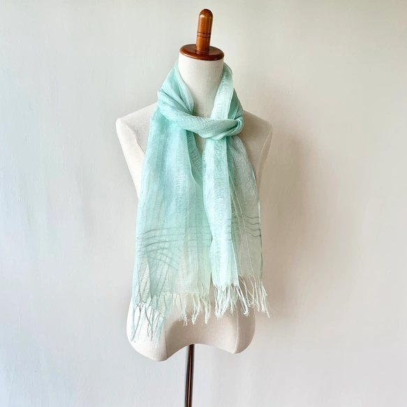 WOOL SILK STOLE HERRINGBONE WEAVE WITH TASSEL 120 / HARVEST