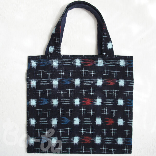 送料無料♪ばあば作、レトロな手さげバッグ（kasuri・RB16）
