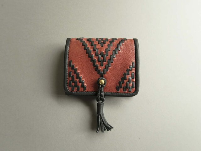 short wallet-orient (black×reddish brown)の画像1枚目