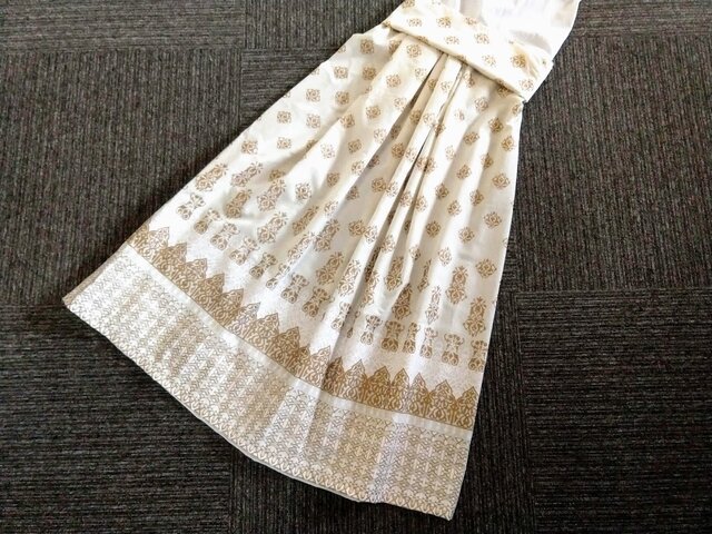 ★85㎝まで★エキゾチックな金泥のブロックプリント★インドの風をあなたに★の画像1枚目