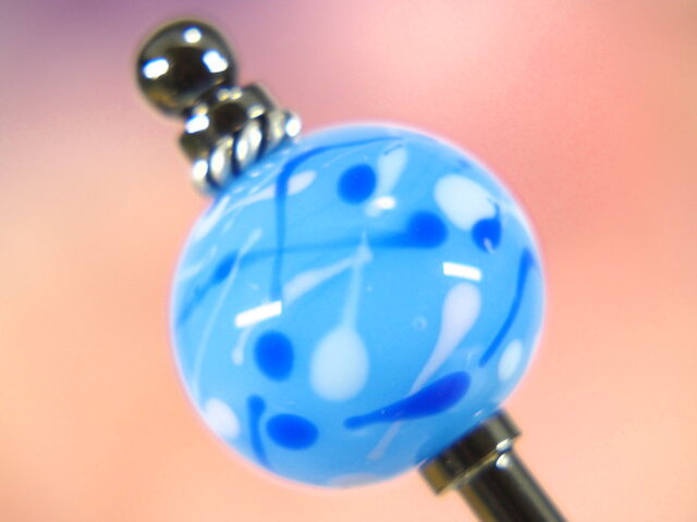 水風船模様とんぼ玉のかんざし スカイブルー Iichi ハンドメイド クラフト作品 手仕事品の通販