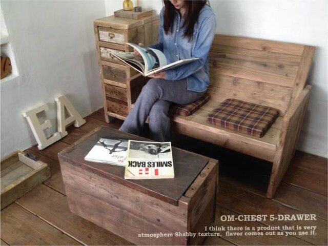 数量限定 OMB 古材 ベンチ アンティーク シャビー チェアー 椅子 イス