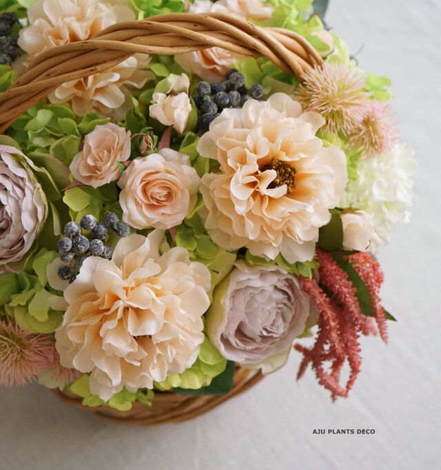 バスケットアレンジ～バラ～（造花）