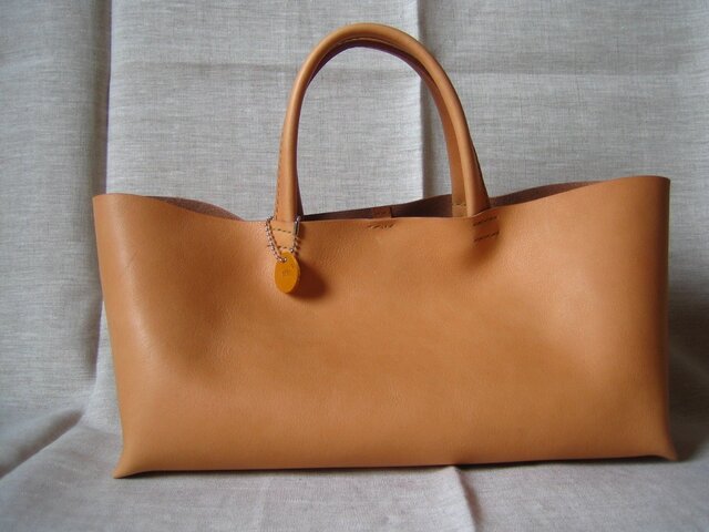【S様オーダー品】横長トートバッグ(ナチュラル色・M)の画像1枚目
