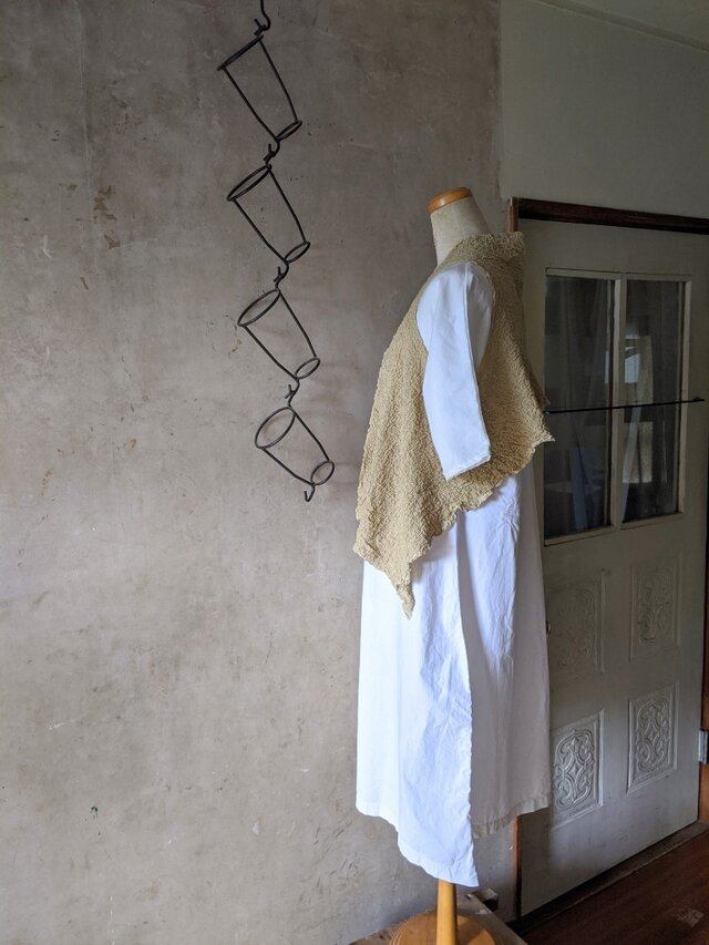 金木犀染めの圧縮ジレ　フリーサイズ