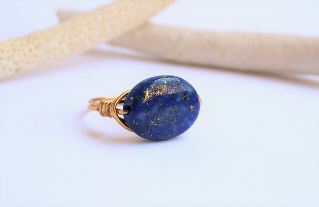 夜空 ラピスラズリ Wire Ring の画像1枚目
