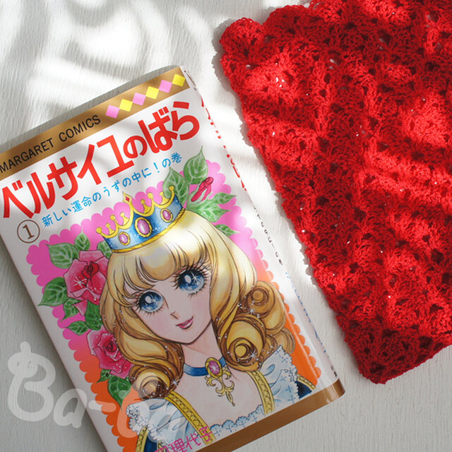 ばあば作♪透かし編みの、すけすけ袋（ベルサイユレッド・SB2)