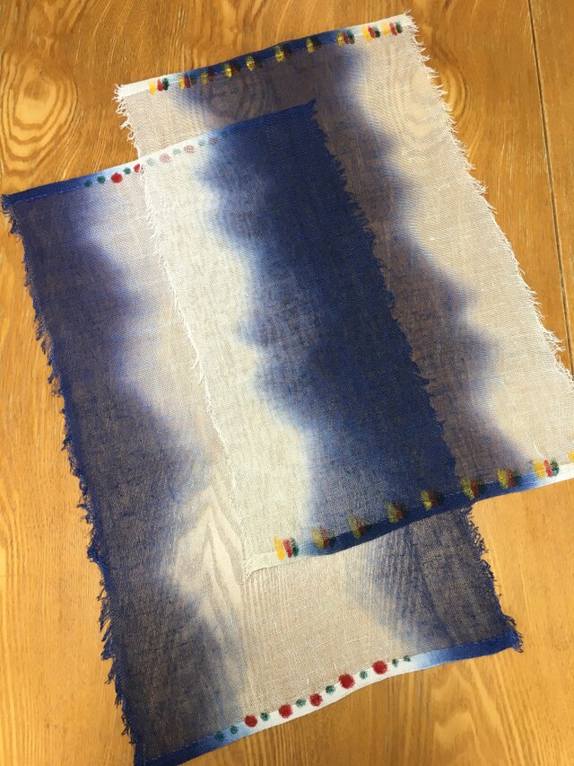 藍染のテーブルセンターの画像1枚目