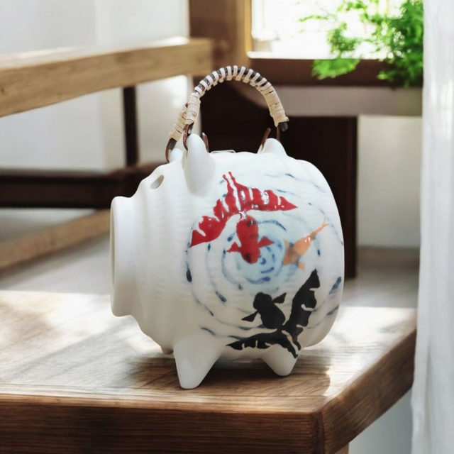 金魚柄 蚊取り豚 | iichi 日々の暮らしを心地よくするハンドメイドや