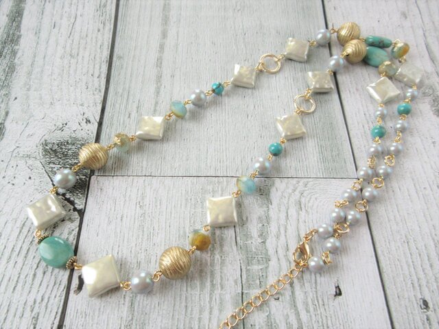 Necklace ターコイズ チェコ(N1219)の画像1枚目