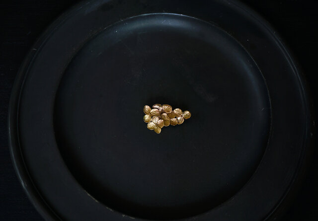 紫陽花ブローチⅡ brassの画像1枚目