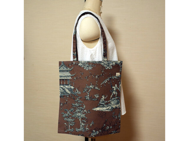 トワル・ド・ジュイ●Toile de Jouy●コットンリネンエコバッグの画像1枚目