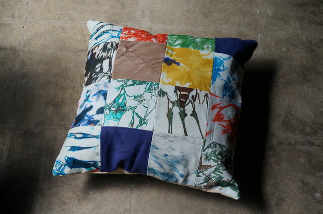 Shibori-Leatherクッションふわふわ質感no.2の画像1枚目