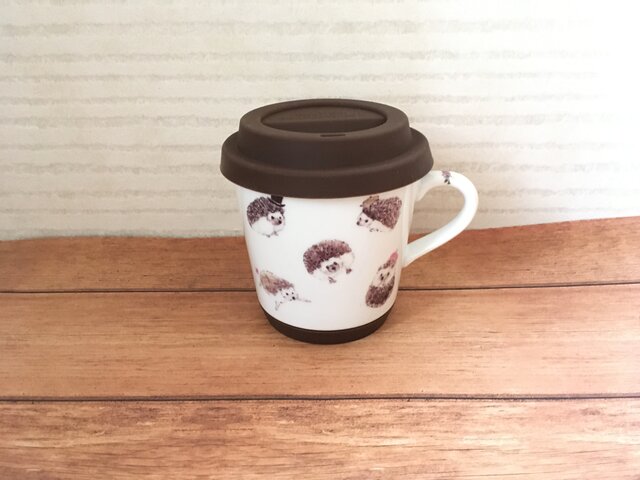 ハリネズミ シリコン蓋つきマグの画像1枚目