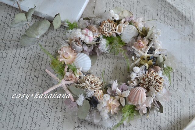 フラワーシェルのドレスwreathの画像1枚目