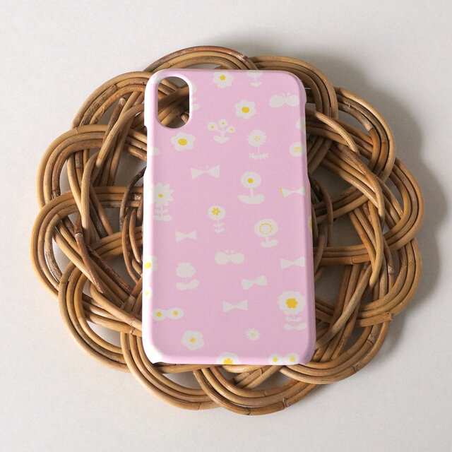 【iPhone / Android】側表面印刷*ハード型*スマホケース「 flower garden ( pink ) 」の画像1枚目