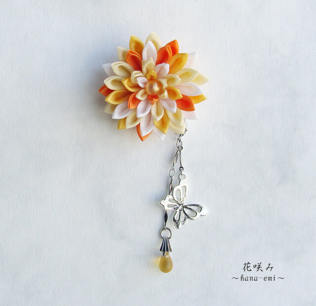 花咲み ポニーフック イエローMIX 取り外し可能チャーム付き つまみ