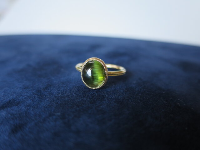 K18 Tourmaline Cats Ringの画像1枚目