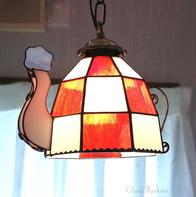 アイビーとポピーのランプ/ステンドグラス照明 - 照明、電球