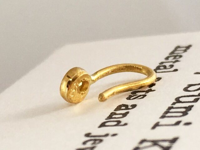 ◇ローズカット天然イエロー・ダイアモンド 純金クリップピアス
