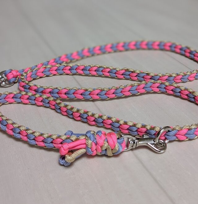 LoveLove編みのカフェリード 小型～中型犬用 お揃いの首輪もあります