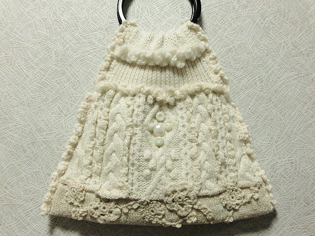 ♪花hana花♪アラン模様ニットBAGの画像1枚目