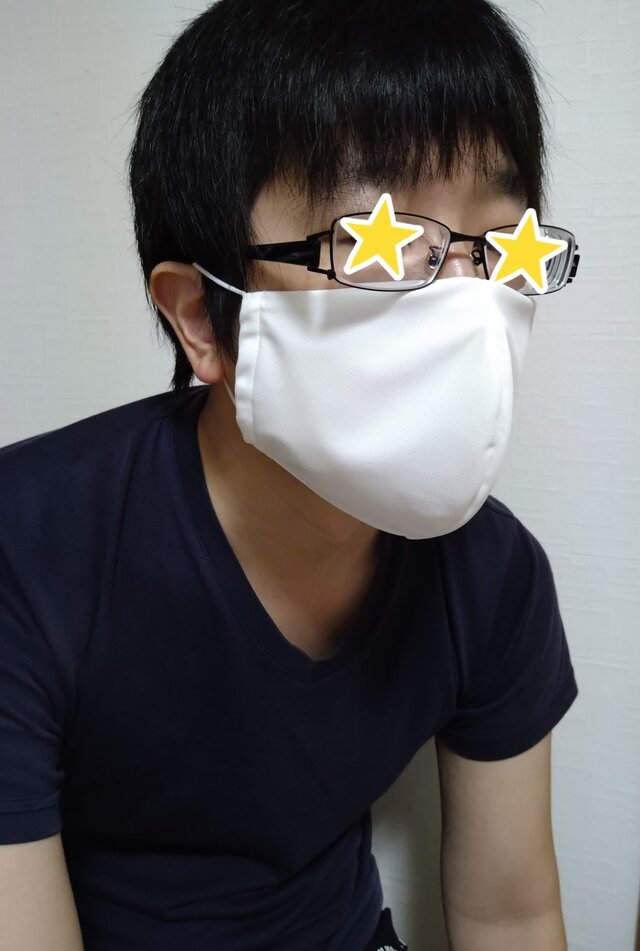 【即日発送可能】呼吸する快適夏マスク(男性用ホワイト)の画像1枚目