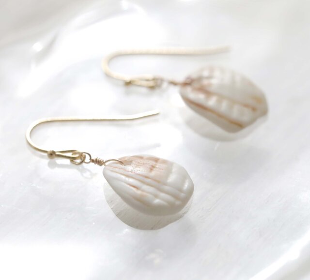 波にみがかれた貝殻のかけら イヤリング・ピアス | iichi 日々の暮らし