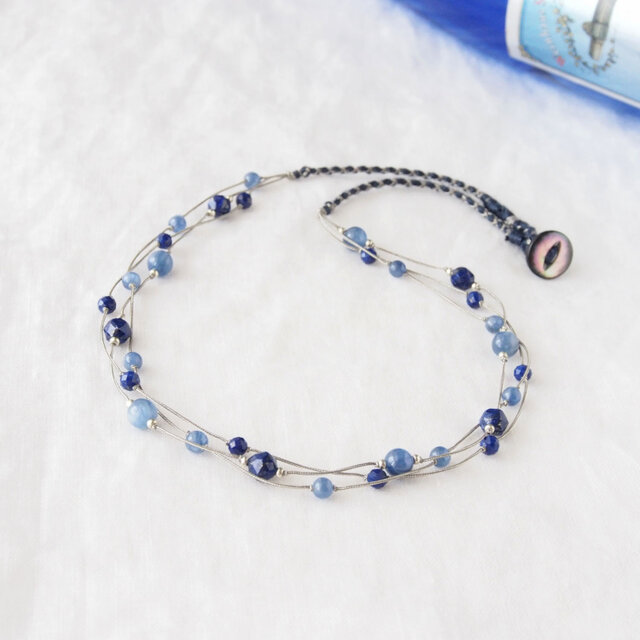 Collier Bleu(カイヤナイト×ラピスラズリ)の画像1枚目