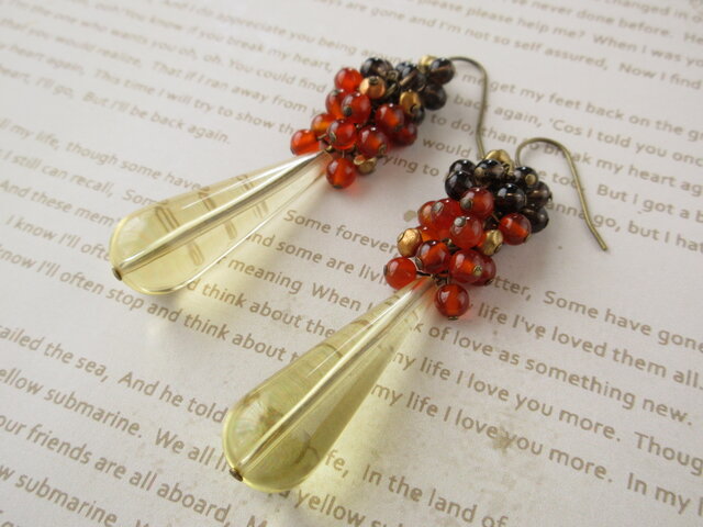 金具変更OK Pierces or Earrings アゲート スモーキークォーツ(P0944)の画像1枚目