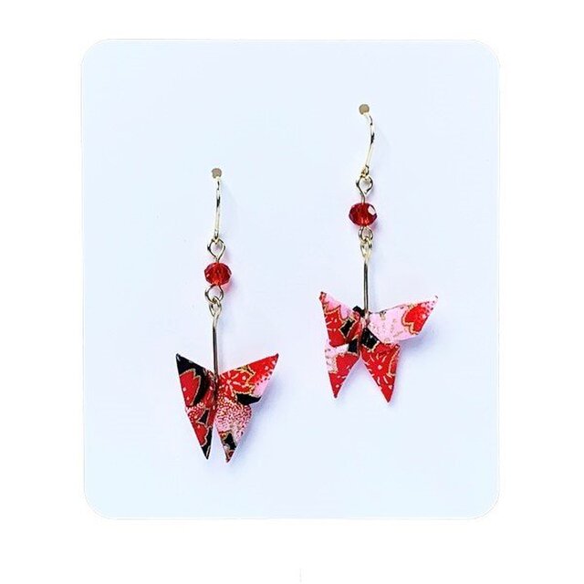 ピアス　アクセサリー　蝶　桜　扇子　鶴　鳥居　鯉　金魚　巾着　紙風船　富士山　風車　手裏剣　傘　着物