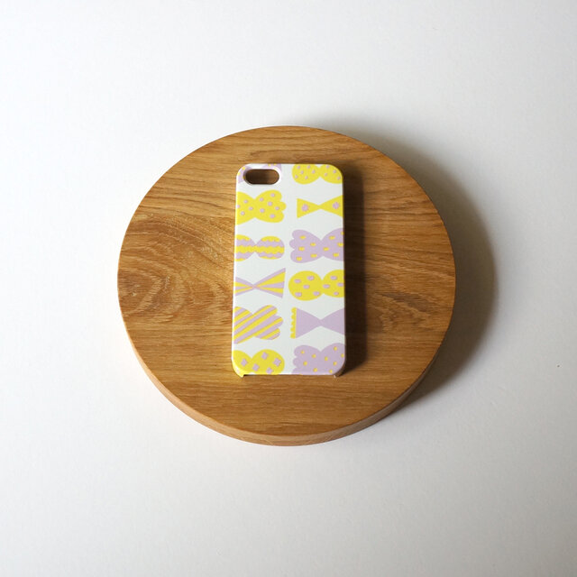 【iPhone/Android】側表面*ハード*ケース「candy butterfly(yellow×smokypurple)」の画像1枚目