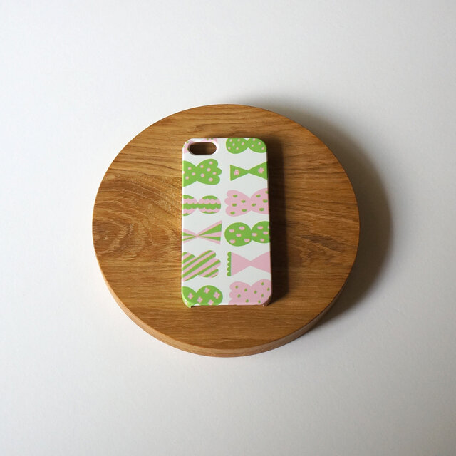 【iPhone/Android】側表面印刷*ハード型*スマホケース「candy butterfly (pink×green)」の画像1枚目