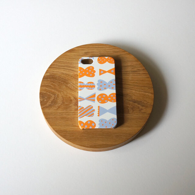 【iPhone/Android】側表面*ハード型*ケース「candy butterfly(orange×smoky blue)」の画像1枚目