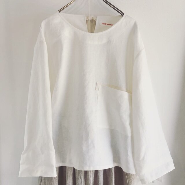 back ribbon top (natural) | iichi 日々の暮らしを心地よくするハンドメイドやアンティークのマーケットプレイス