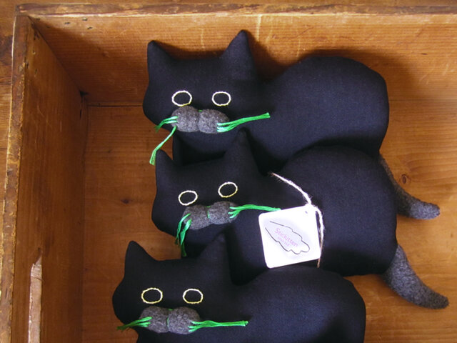 " Stickitten" kitten loaf ダークネイビー(ヘリンボーン)の画像1枚目