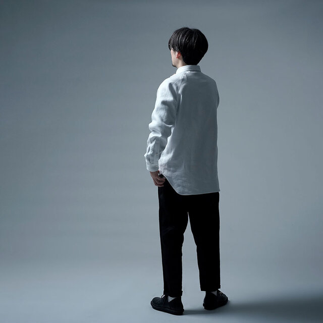 【Mサイズ】【プレミアム】Linen Shirt ドレスシャツ 高密度 ツイル / ホワイト t035i-wht3-m | iichi