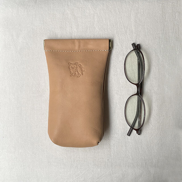 [チワワ/ロングコート] バネポーチ（メガネケース）