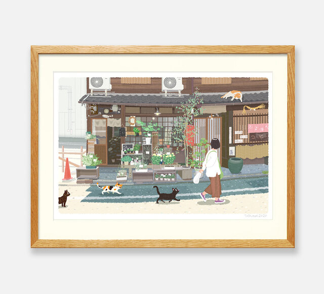 イラストフレーム(43.京都の花屋)の画像1枚目