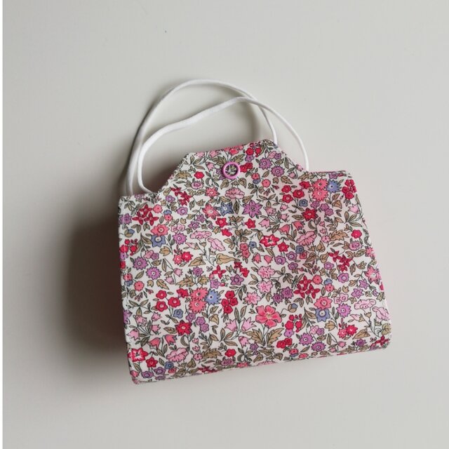 【再販】マスク仮置きケース　リバティプリント＆ナイロンオックス　ピンク