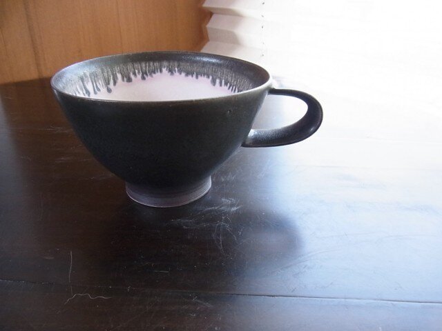 黒マット丸マグカップの画像1枚目