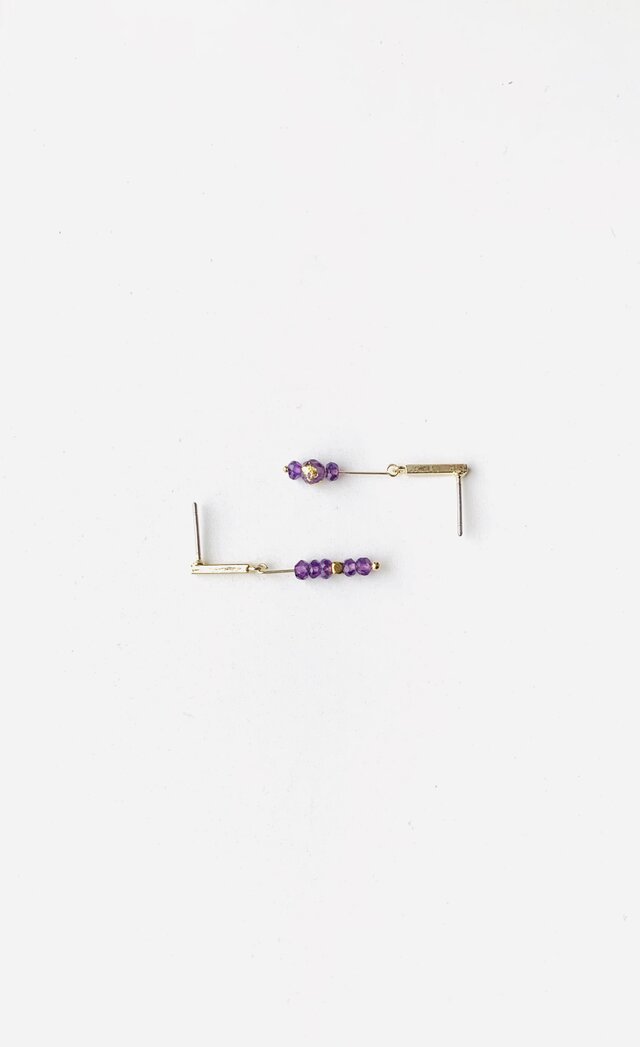 amethyst pierce or earringの画像1枚目