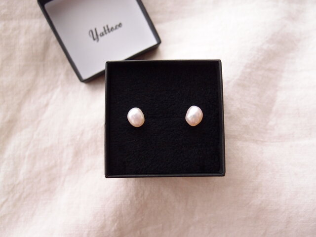 【再入荷】バロックパールのプチピアス【K14gf】Baroque pearl/9mmの画像1枚目
