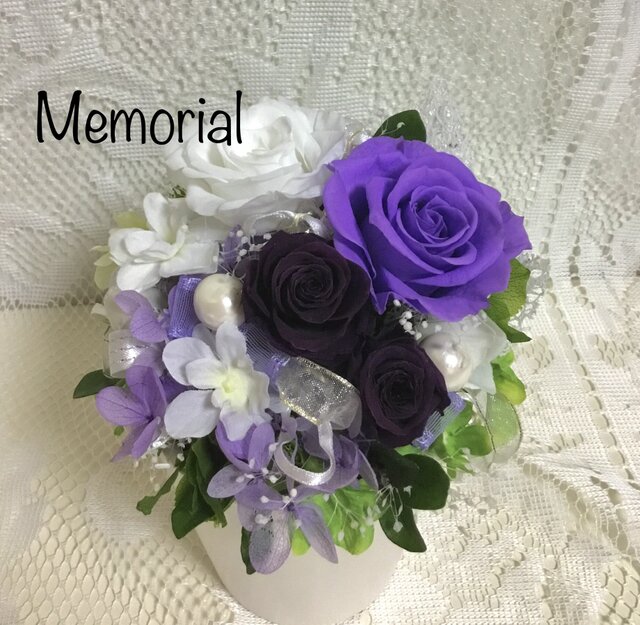 お供えプリザ いつまでも 紫一花の画像1枚目