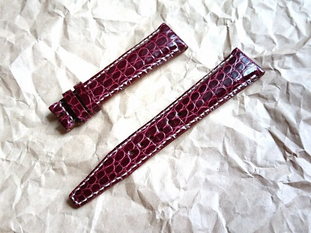 腕時計ベルト 20-16mm クロコダイル ボルドー #34 | iichi 日々の