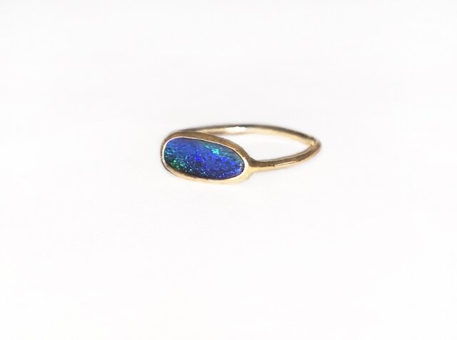 一点もの WT k18 Boulder Opal リング No.9/ 受注制作の画像1枚目