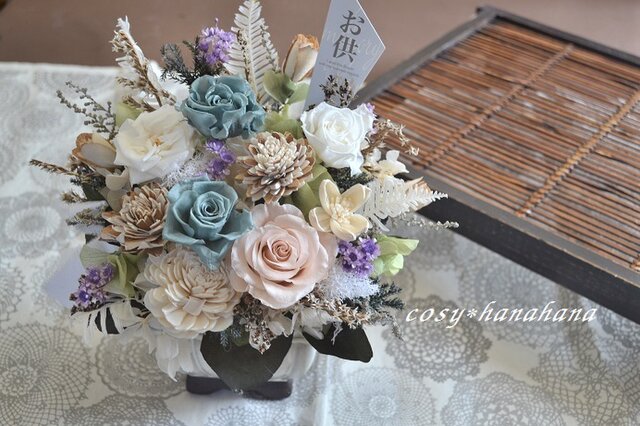 【お盆の迎花・供花】お供えアレンジ*彩雲の画像1枚目